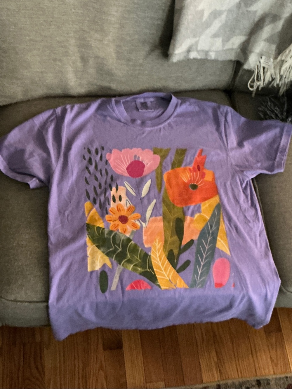 Floral Graphic Lavender Short Sleeve Tee